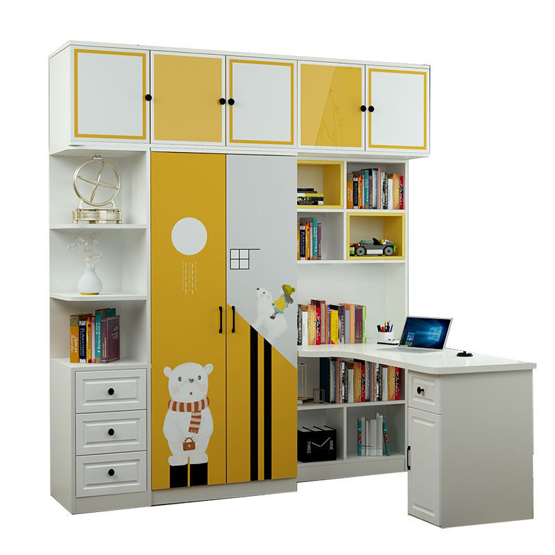 若昼 连体书桌衣柜一体小户型衣橱简约多功能组合柜定制带电脑桌 两门衣柜