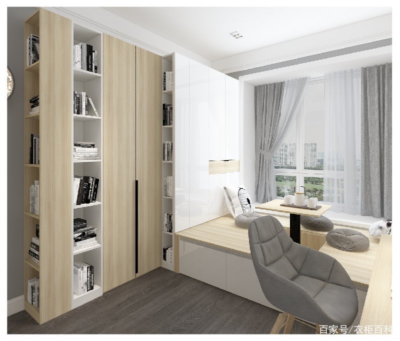 沃格全屋定制装修案例:榻榻米与书桌一体定制效果图